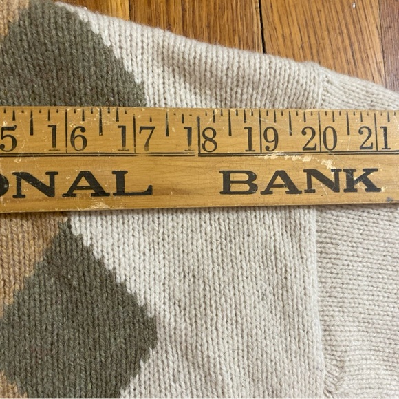 Dockers Wool Sweater Men's Size XL* Tan Multicolor Argyle Casual Crew Neck - Picture 9 of 12